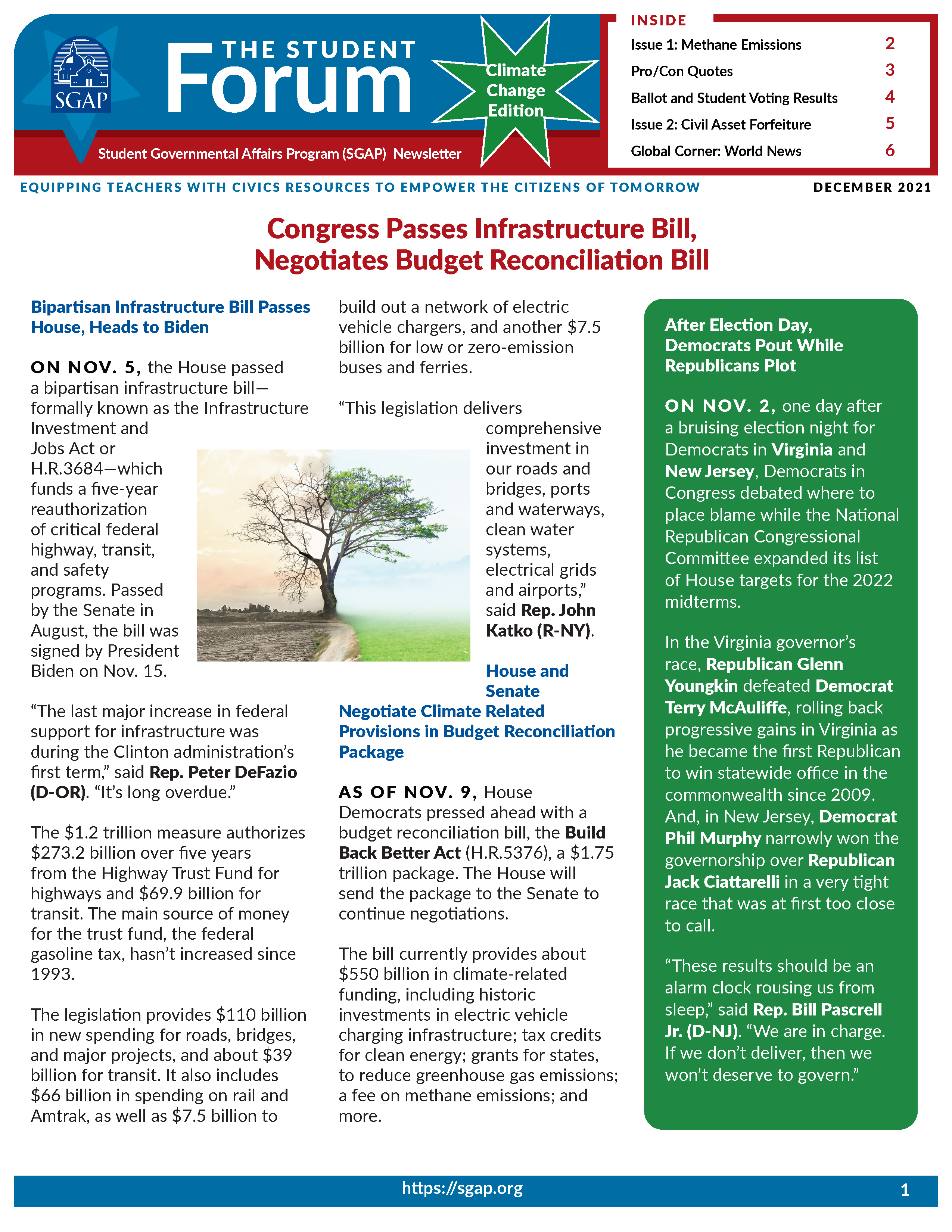 SGAP Newsletter for December 2021 (Methane Emissions & Civil Asset Forfeiture)