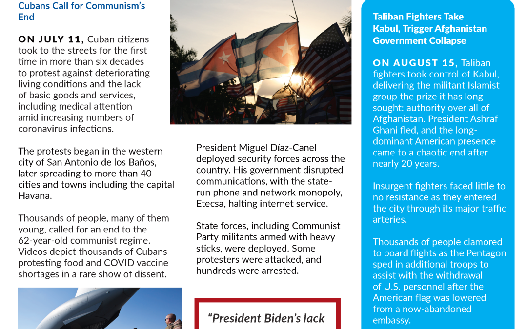 Student Forum Newsletter – September 2021 (Cuba Embargo and Puerto Rico Statehood)