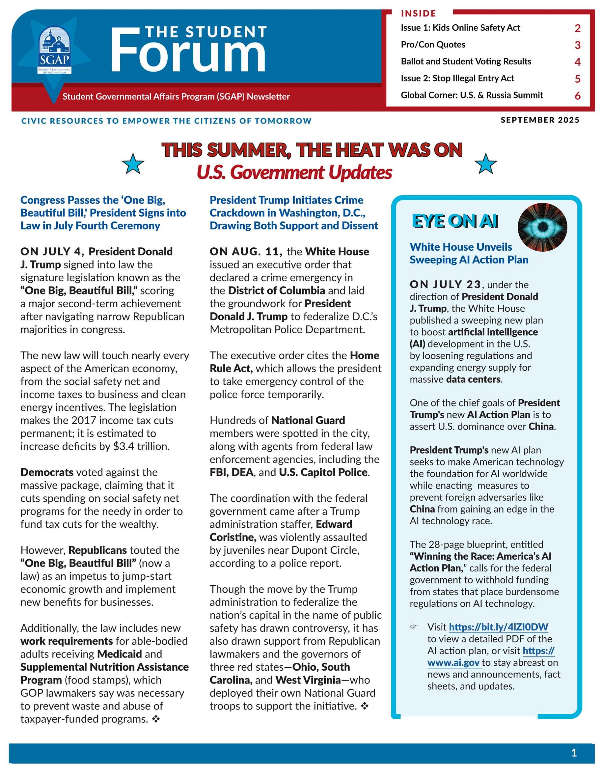 Student Forum Newsletter September 2025