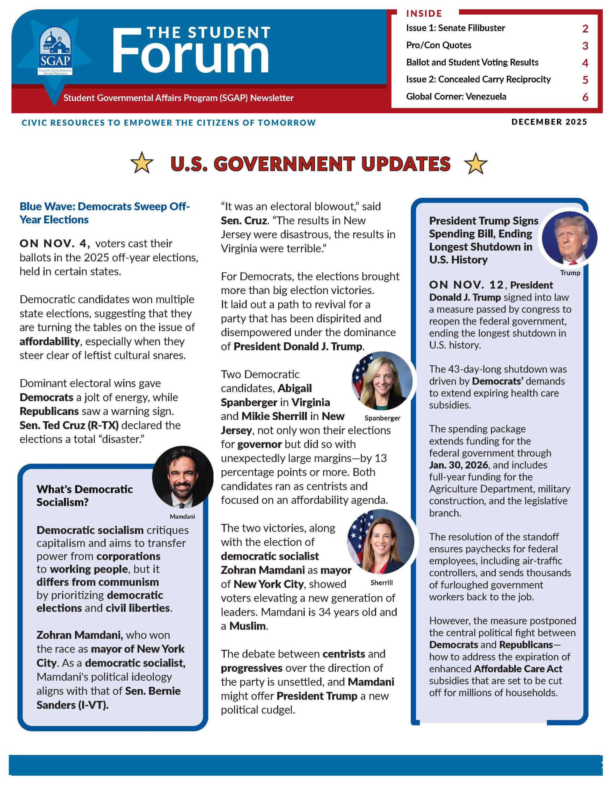 Student Forum Newsletter December 2025